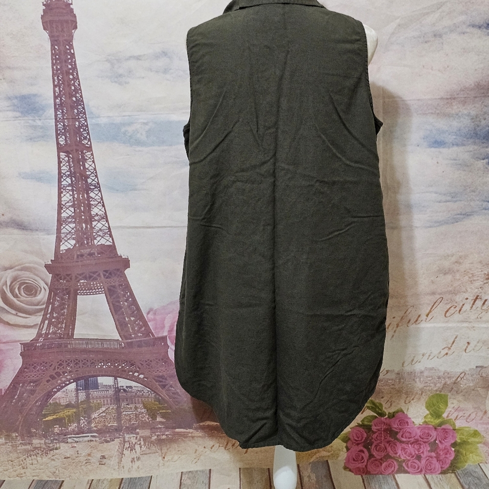 St John's Bay Sleeveless Dark Green Shirt Dress Sz XL - Picture 6 of 7